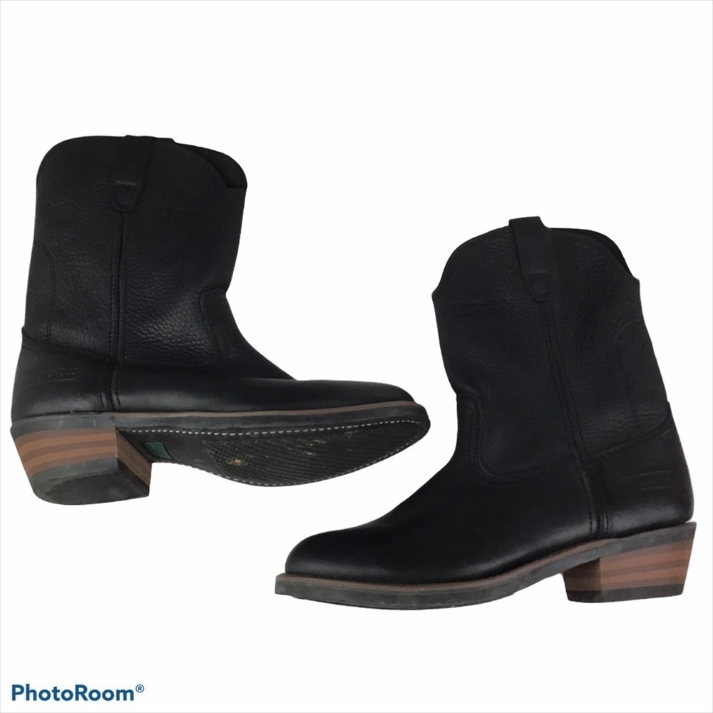 XElement Black Leather Motorcyle Work Boot LU1465